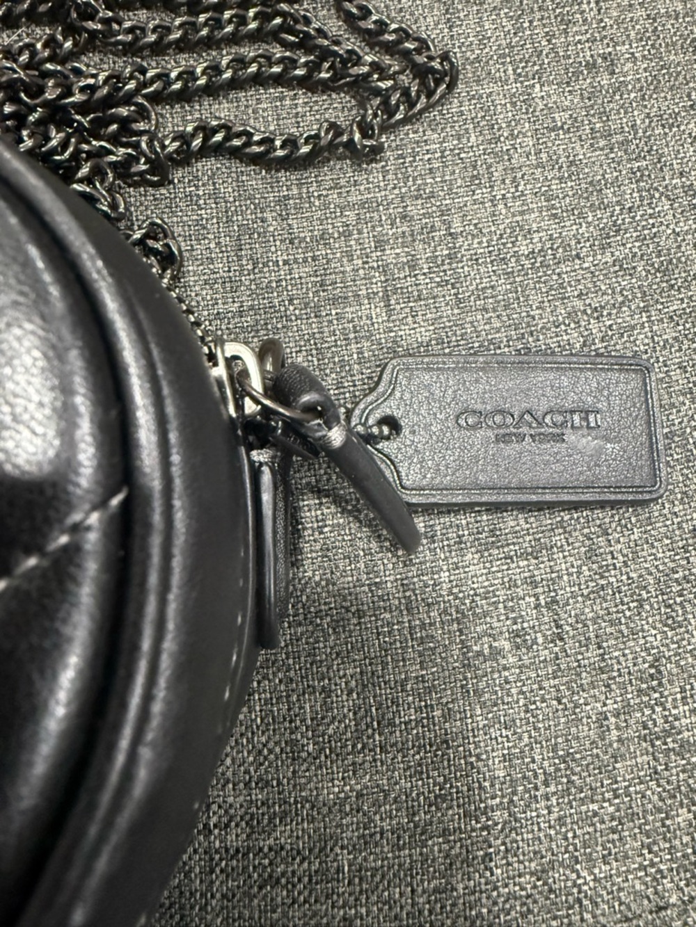 Coach Black Quilted Heart Crossbody Bag with Chain Strap - Picture 3 of 5